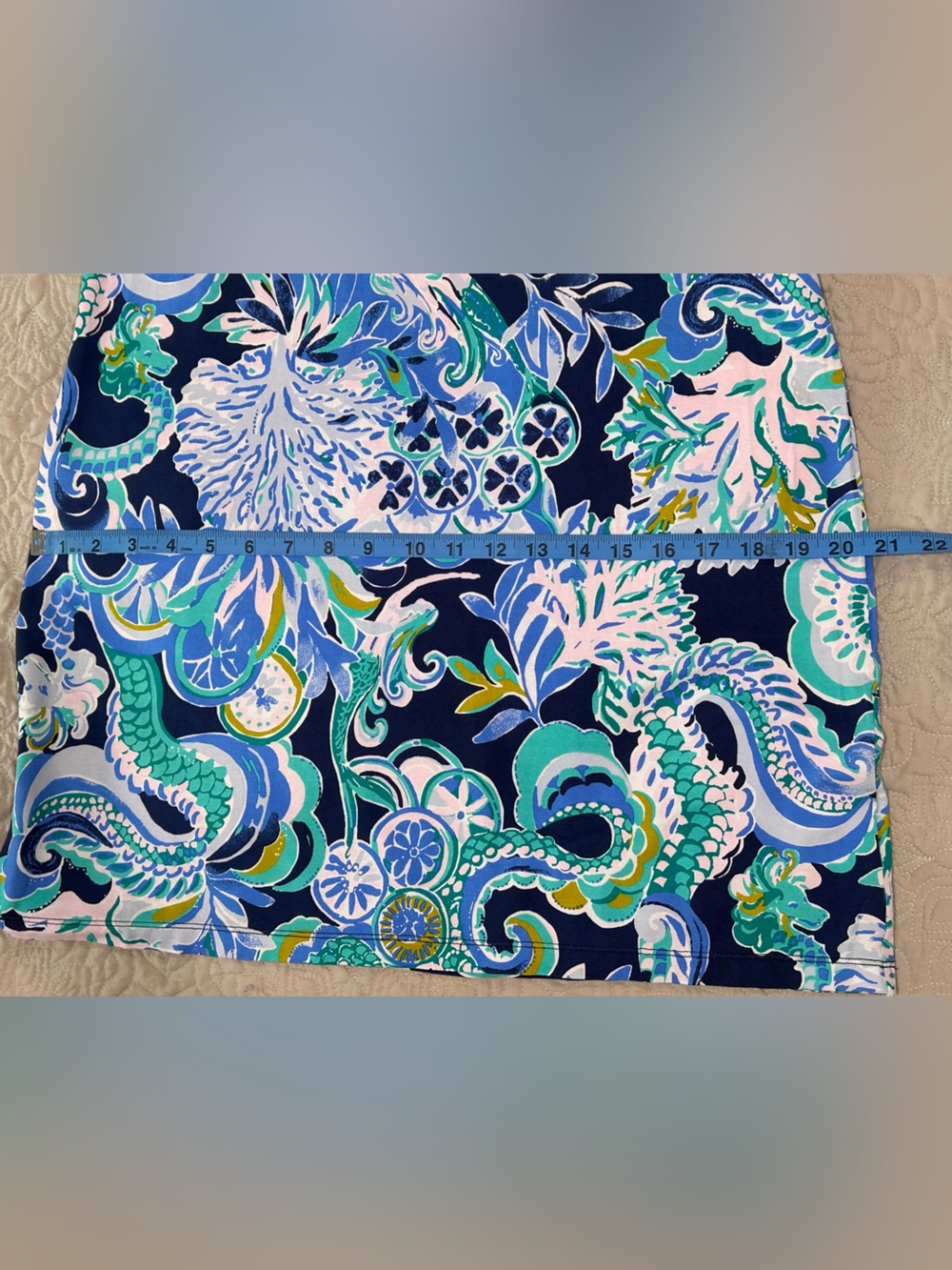 Lilly Pulitzer Blue, Aqua & White Paisley Shift Dress size M - Picture 10 of 12